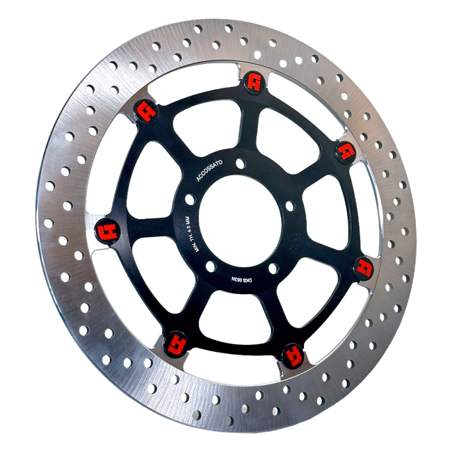 Accossato floating front brake disc DKS053 with black carrier for Ducati SUPERSPORT 950 (2021-2024)