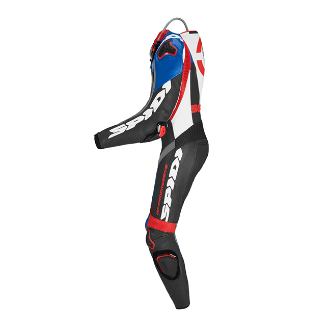 Spidi DP-Progressive one-piece leather race suit in blue and grey — men's perforated track suit Y161238