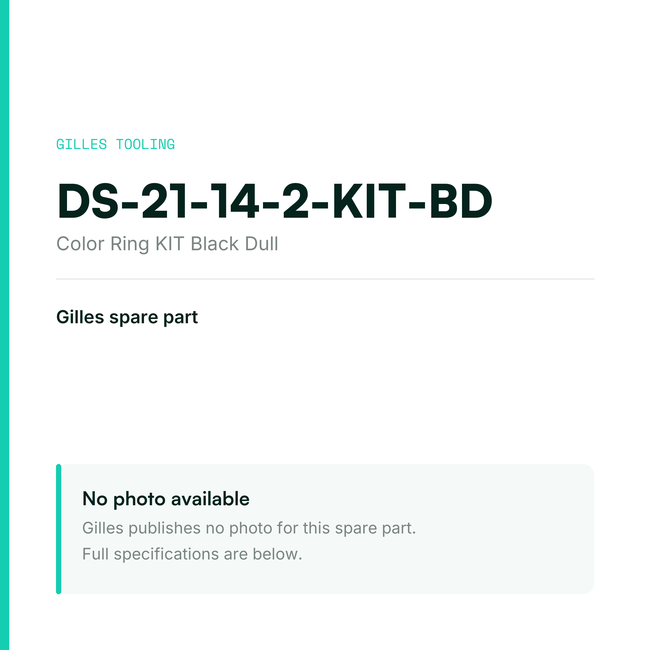 Gilles Color Ring KIT Black Dull – DS-21-14-2-KIT-BD, data card, no manufacturer photo available