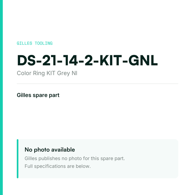 Gilles Color Ring KIT Grey Nl – DS-21-14-2-KIT-GNL, data card, no manufacturer photo available