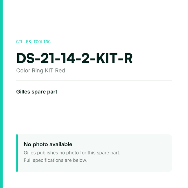 Gilles Color Ring KIT Red – DS-21-14-2-KIT-R, data card, no manufacturer photo available