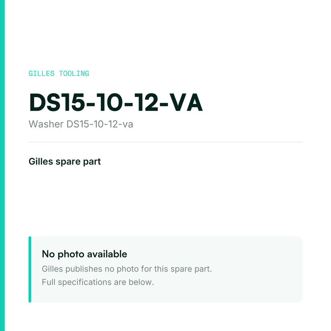 Gilles Washer DS15-10-12-va – DS15-10-12-VA, data card, no manufacturer photo available