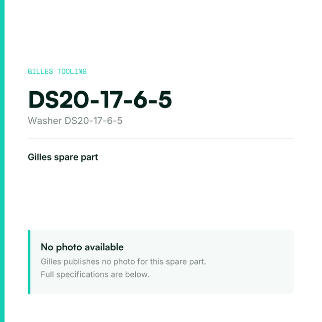 Gilles Washer DS20-17-6-5 – DS20-17-6-5, data card, no manufacturer photo available