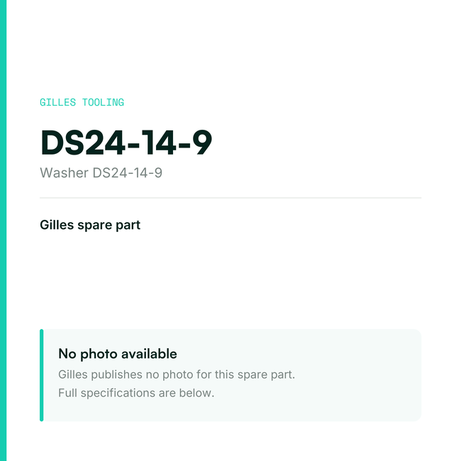 Gilles Washer DS24-14-9 – DS24-14-9, data card, no manufacturer photo available