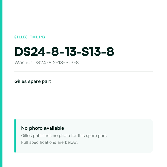 Gilles Washer DS24-8.2-13-S13-8 – DS24-8-13-S13-8, data card, no manufacturer photo available
