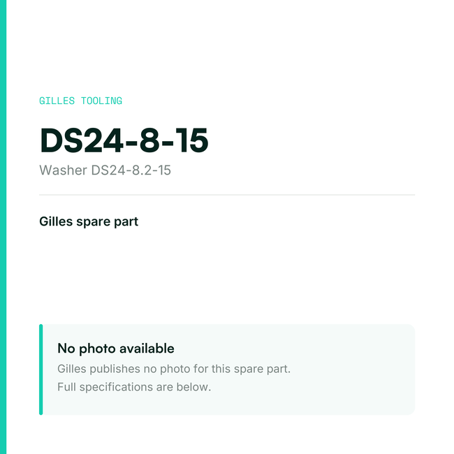 Gilles Washer DS24-8.2-15 – DS24-8-15, data card, no manufacturer photo available