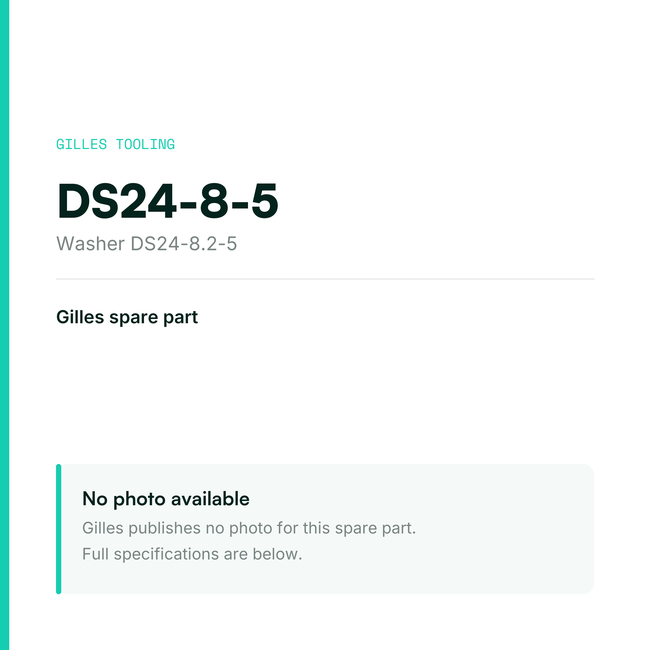 Gilles Washer DS24-8.2-5 – DS24-8-5, data card, no manufacturer photo available