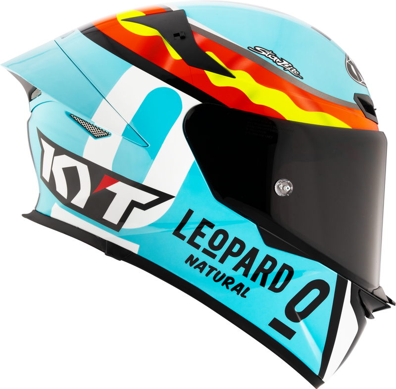 KYT TT-Revo full-face helmet in Leopard Racing Replica Spain gloss finish