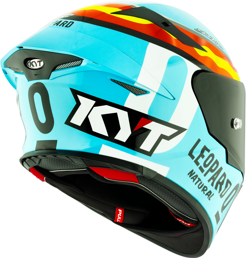 KYT TT-Revo full-face helmet in Leopard Racing Replica Spain gloss finish