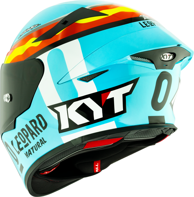 KYT TT-Revo full-face helmet in Leopard Racing Replica Spain gloss finish