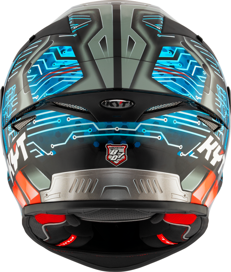 KYT TT-Revo full-face helmet in Synchrotron graphic gloss finish