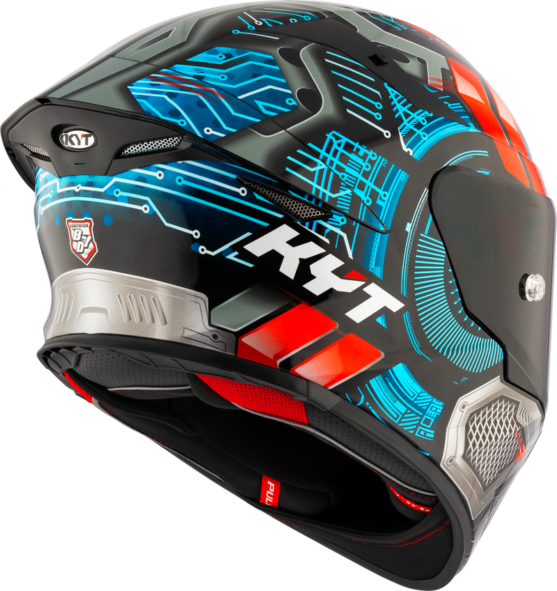 KYT TT-Revo full-face helmet in Synchrotron graphic gloss finish
