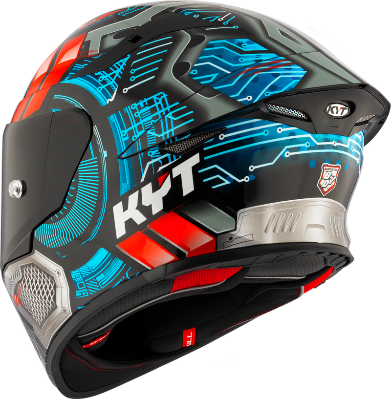 KYT TT-Revo full-face helmet in Synchrotron graphic gloss finish