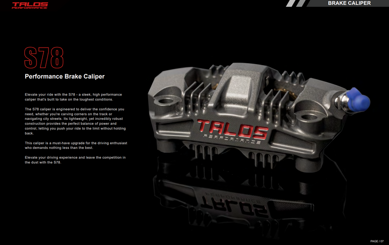 Talos S78 Monoblock P4 front right brake caliper 100mm hard anodised
