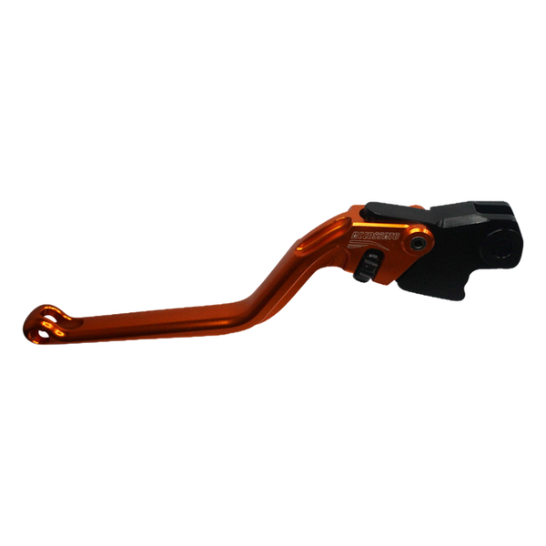 Accossato brake lever EDB001 with orange blade and black hub for BMW R1200RS (2015-2018)