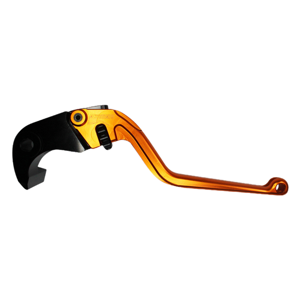 Accossato brake lever EDF022 with orange blade and black hub for BMW S1000RR (2009–2019)