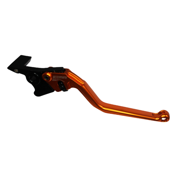 Accossato brake lever EDF023 with orange blade and black hub for Aprilia DORSODURO 750 (2008-2016)