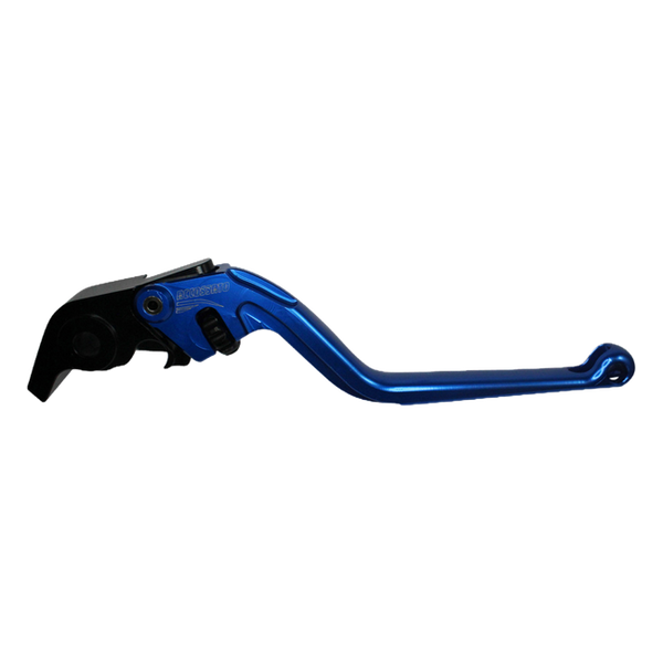 Accossato brake lever EDF099 with blue blade and black hub for Aprilia RSV4 (2009-2015, 2017, 2021-2023)