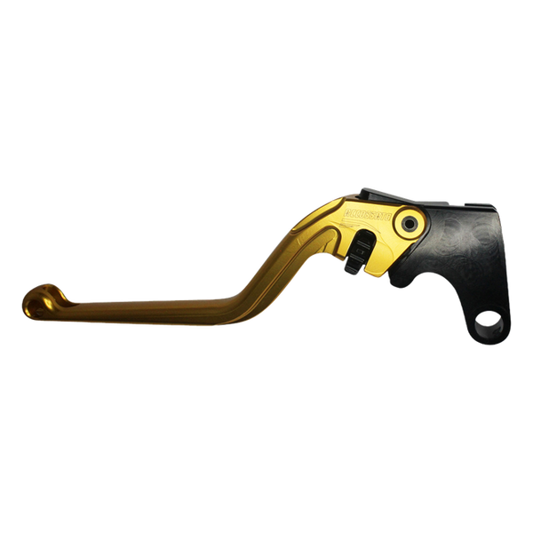 Accossato clutch lever ESY688 with gold blade and black hub for Yamaha R1 (1998-2014, 2022-2024)