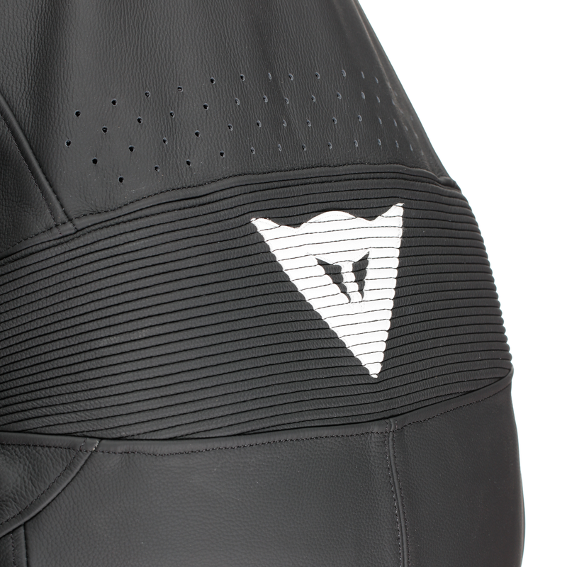 Dainese Laguna Seca 6 one-piece perforated leather race suit in Black and White