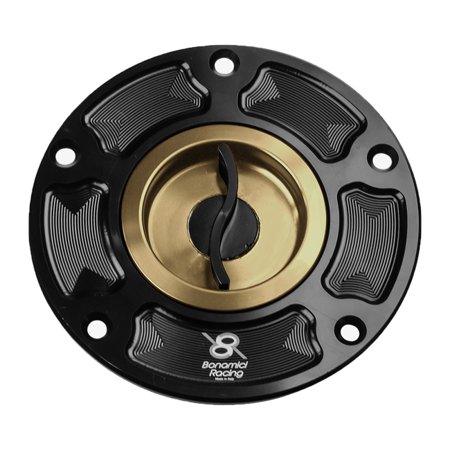Bonamici Racing F050 quick-release fuel cap for Ducati Panigale V4 anodised finish