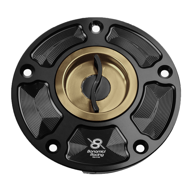 Bonamici Racing FC070 quick-release fuel cap for Kawasaki ZX-10R/RR in anodised finish