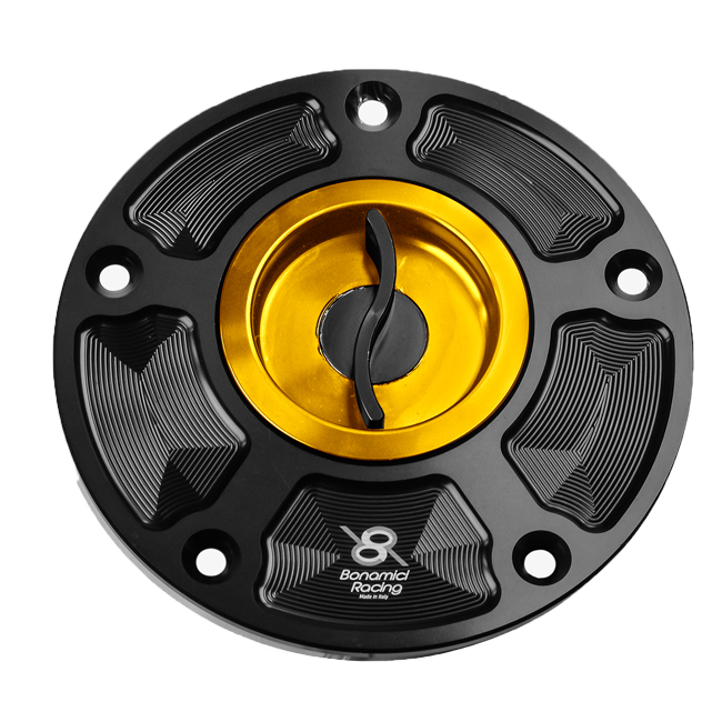 Bonamici Racing FC070 quick-release fuel cap for Kawasaki ZX-10R/RR in anodised finish