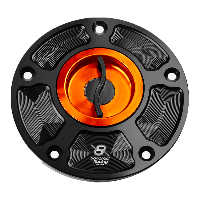 Bonamici Racing FC070 quick-release fuel cap for Kawasaki ZX-10R/RR in anodised finish