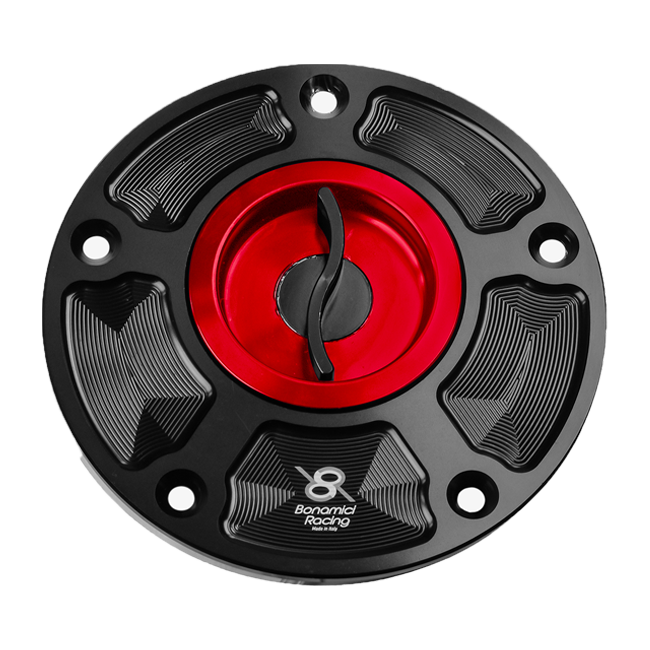 Bonamici Racing FC070 quick-release fuel cap for Kawasaki ZX-10R/RR in anodised finish