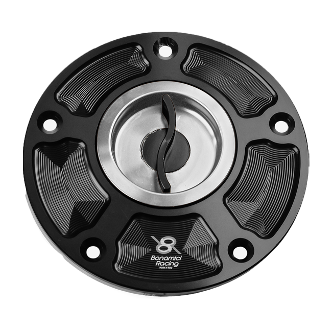 Bonamici Racing FC070 quick-release fuel cap for Kawasaki ZX-10R/RR in anodised finish
