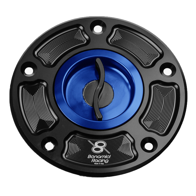 Bonamici Racing FC080 quick-release fuel cap for Suzuki GSX-R 1000 in anodised finish