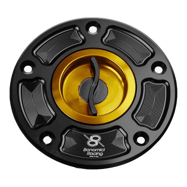 Bonamici Racing FC080 quick-release fuel cap for Suzuki GSX-R 1000 in anodised finish