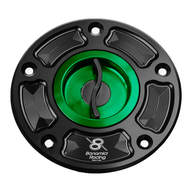 Bonamici Racing FC080 quick-release fuel cap for Suzuki GSX-R 1000 in anodised finish