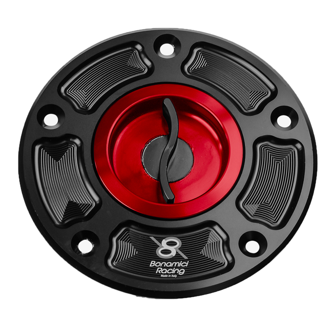 Bonamici Racing FC080 quick-release fuel cap for Suzuki GSX-R 1000 in anodised finish