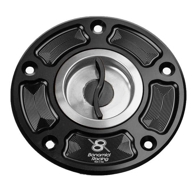 Bonamici Racing FC080 quick-release fuel cap for Suzuki GSX-R 1000 in anodised finish