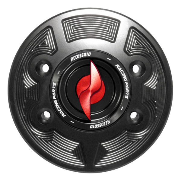 Accossato fuel tank cap FC103 for BMW R1200RT, with red pin