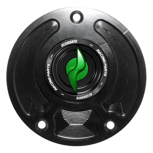 Accossato fuel tank cap FC113 for Kawasaki Z900RS, with green pin