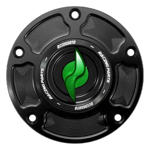 Accossato fuel tank cap FC119 for MV Agusta BRUTALE 1000 RR, with green pin