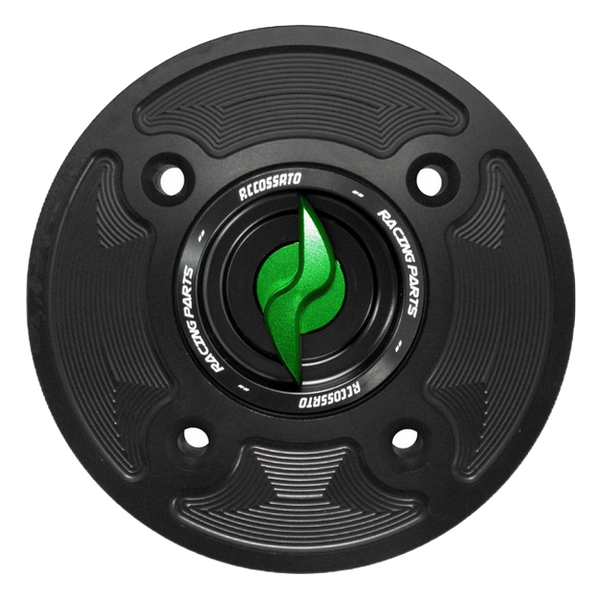 Accossato fuel tank cap FC126 for Kawasaki VERSYS 1000 SE, with green pin