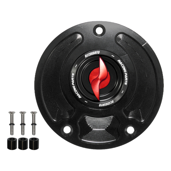 Accossato fuel tank cap FC143 for Kawasaki VERSYS 1000, with red pin