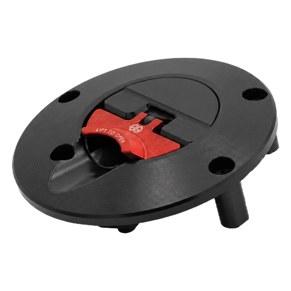Gilles FCAP2 quick-release fuel cap for Triumph Street Triple 765 RS, black/red