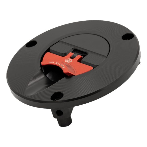 Gilles FCAP2 quick-release fuel cap for Aprilia RS 457, black/red
