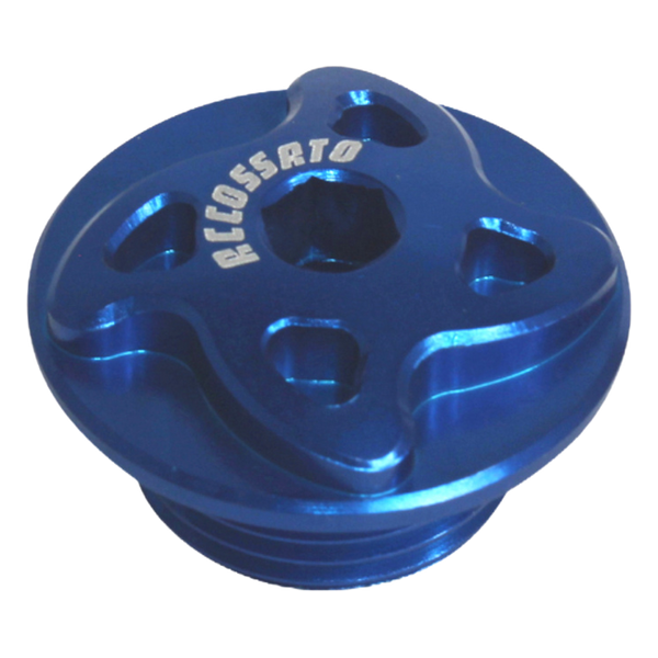 Accossato oil filler cap FP001 for Aprilia CAPONORD 1200, blue version