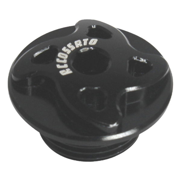 Accossato oil filler cap FP001 for Aprilia CAPONORD 1200, black version