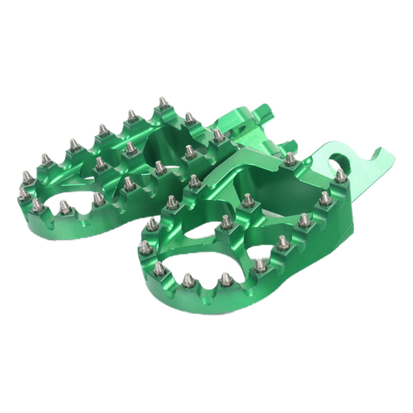 Accossato off-road footpegs FR792 for Kawasaki KX250F, green version