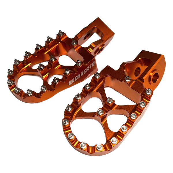 Accossato off-road footpegs FR798 for Husqvarna TE 250, orange version