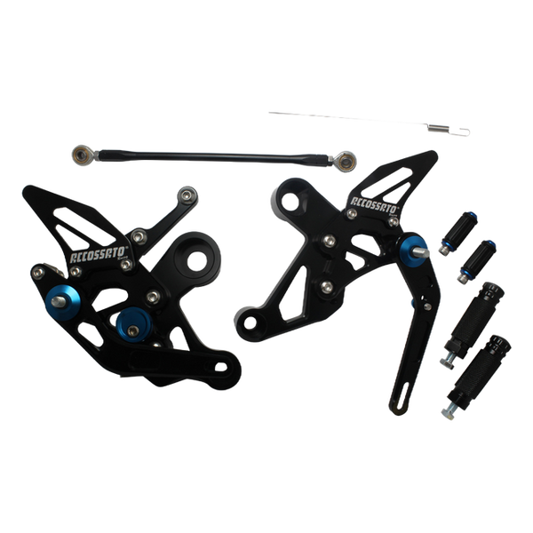 Accossato rearsets FT088 for Yamaha MT-09, black with blue details version