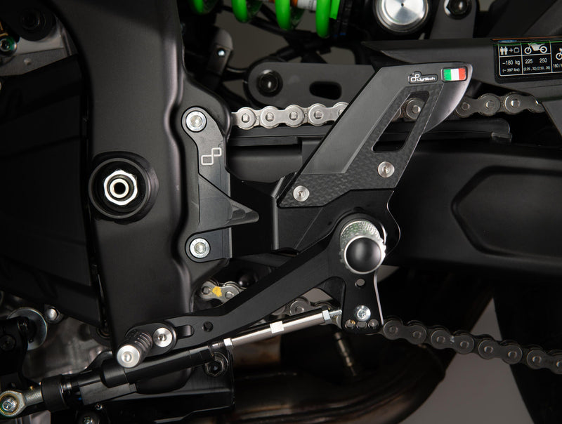 LighTech FTRKA014 track-use rearsets for Kawasaki ZX-4 RR 2023-2025