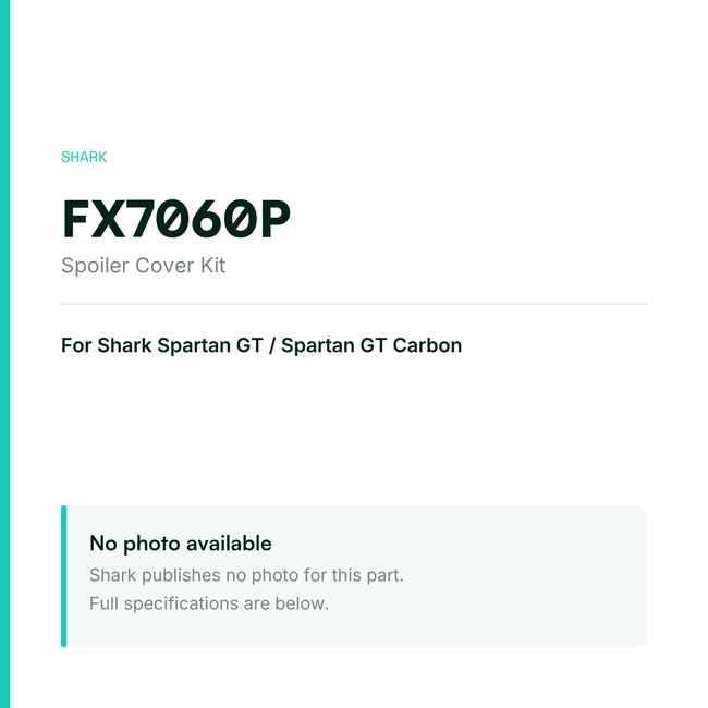Shark Spoiler Cover Kit for Spartan GT / Spartan GT Carbon – Complete Kit – FX7060P — placeholder, no manufacturer photo available