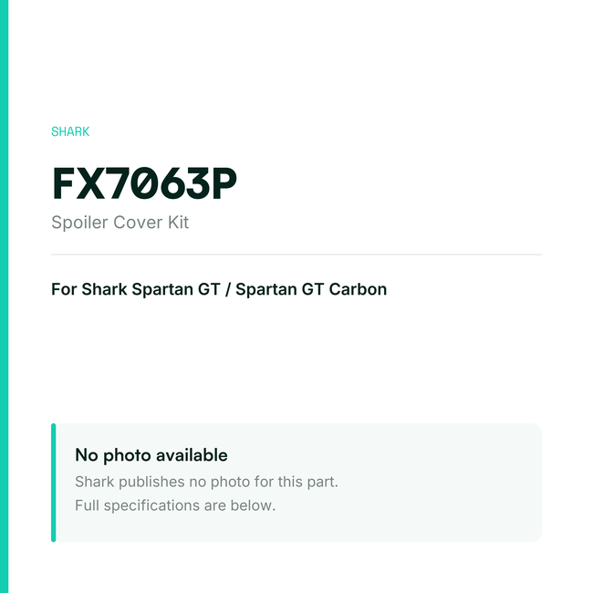 Shark Spoiler Cover Kit for Spartan GT / Spartan GT Carbon – Complete Kit – FX7063P — placeholder, no manufacturer photo available